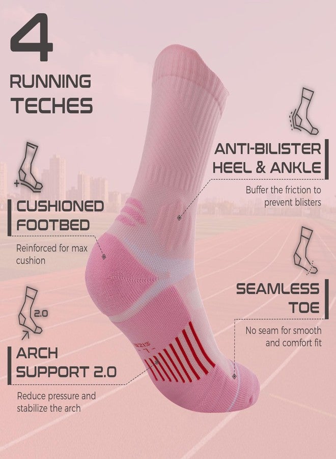 Rahhint Compression Running Socks for Women 3 Pairs, Anti-Blister Moisture Wicking Boot Crew Cushion Athletic Workout Socks - Image 5